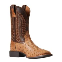 Ariat Men`s Quantum Primo Ranger FQ Ostrich 11` Beam Brown Top Square Toe Boots -Western Cowboy Equipment 10040281 3