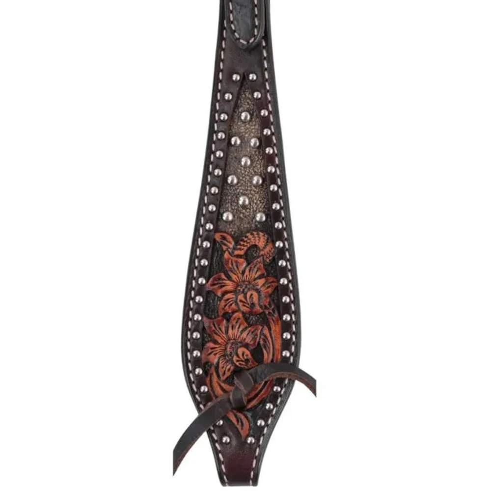 Circle Y Saddlery Dark Flash Arizona Flower Browband Headstall 4 Circle Y Saddlery Dark Flash Arizona Flower Browband Headstall - Image 2