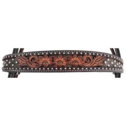 Circle Y Saddlery Dark Flash Arizona Flower Browband Headstall 9 Circle Y Saddlery Dark Flash Arizona Flower Browband Headstall -Western Cowboy Equipment 1008 12 SC 2