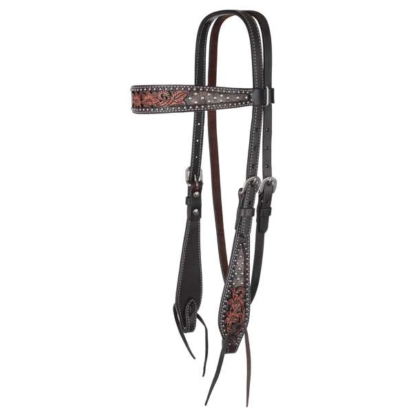 Circle Y Saddlery Dark Flash Arizona Flower Browband Headstall 7 Circle Y Saddlery Dark Flash Arizona Flower Browband Headstall - Image 5