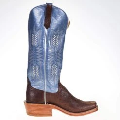 Rios Of Mercedes Women's Ride Ready KangoTobac Smooth Ostrich 15in. Blue Top Cowgirl Boot 11 Rios Of Mercedes Women's Ride Ready KangoTobac Smooth Ostrich 15in. Blue Top Cowgirl Boot -Western Cowboy Equipment 106141 4