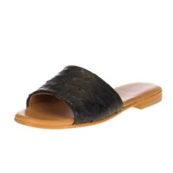 Agavesky Women's Agave Sky Black Full Quill Ostrich Sandal