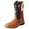 Twisted X Menin.s Light Brown 12in. Texas Flag Soft Toe Work Boot -Western Cowboy Equipment 141557 default l