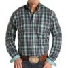 Panhandle Men's Roughstock Turquoise Plaid Buttondown -Western Cowboy Equipment 147244 default l