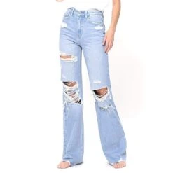 Flying Monkey Women's Distressed 90's Vintage Flare