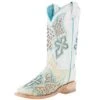 Corral Women's White Inlay Turquoise Embroidery 12 In Top Square Toe Boot -Western Cowboy Equipment 162532 default l