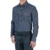 Wrangler Mens FR Flame Resistant Long Sleeve Twill Work Shirt -Western Cowboy Equipment 163138 default l