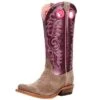 Ariat Women's Futurity Smokey Roughout/ Wine Patent 13 In Top Boot