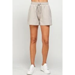 See And Be Seen N Womens Oatmeal Textured Shorts