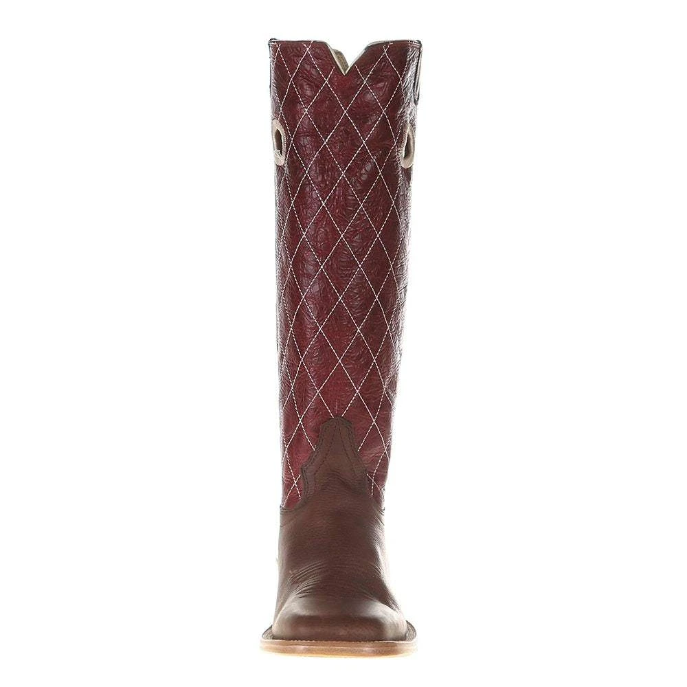 Hondo Enterprises Inc Men's Oil Tan 16in. Red Volcano Top Cowboy Boot 4 Hondo Enterprises Inc Men's Oil Tan 16in. Red Volcano Top Cowboy Boot - Image 2