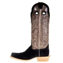 Hondo Enterprises Inc Men's Black Rough Out Pull Up 16in. Brown Crater Top Square Toe Boot 9 Hondo Enterprises Inc Men's Black Rough Out Pull Up 16in. Brown Crater Top Square Toe Boot -Western Cowboy Equipment 2068 2