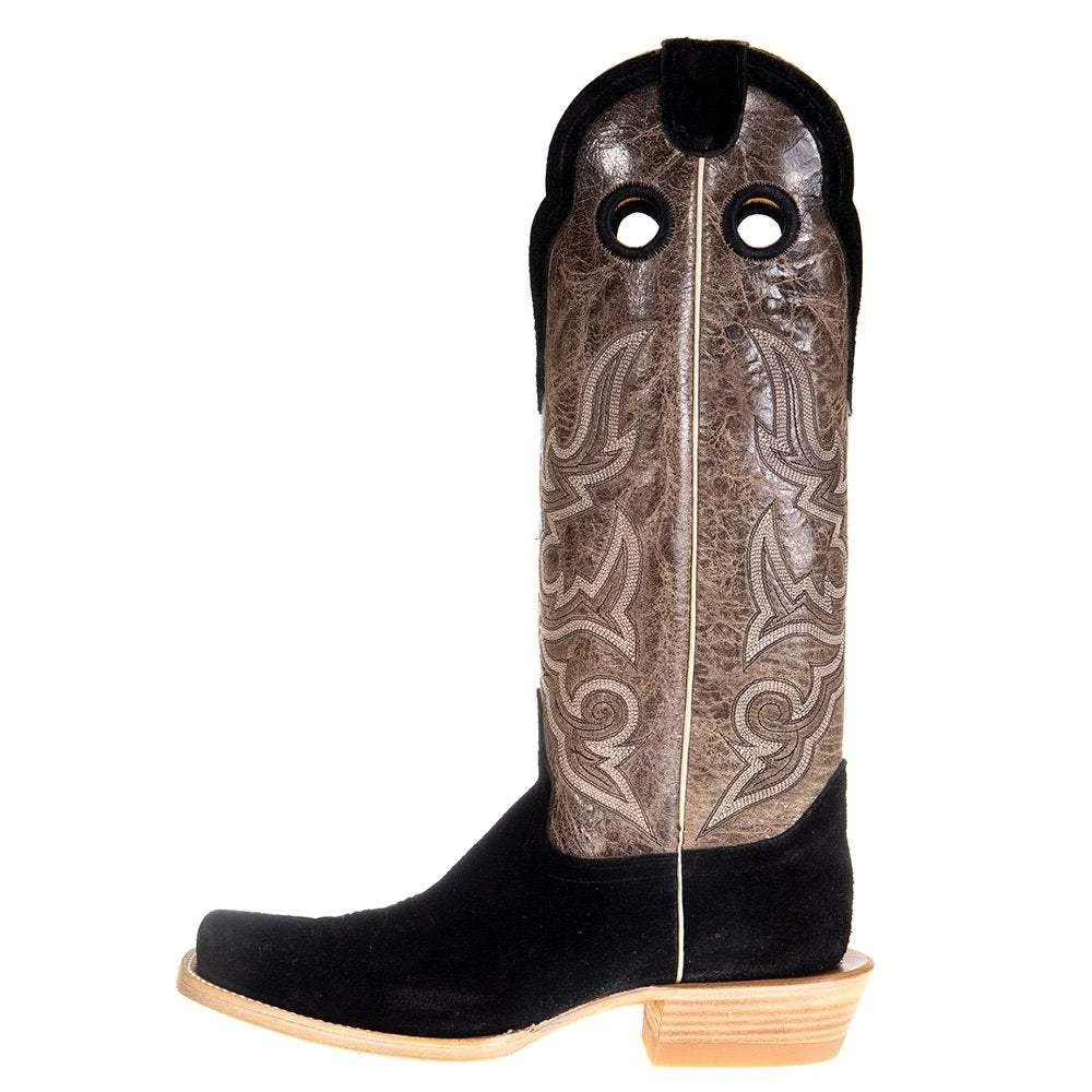 Hondo Enterprises Inc Men's Black Rough Out Pull Up 16in. Brown Crater Top Square Toe Boot 5 Hondo Enterprises Inc Men's Black Rough Out Pull Up 16in. Brown Crater Top Square Toe Boot - Image 3