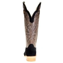 Hondo Enterprises Inc Men's Black Rough Out Pull Up 16in. Brown Crater Top Square Toe Boot 10 Hondo Enterprises Inc Men's Black Rough Out Pull Up 16in. Brown Crater Top Square Toe Boot -Western Cowboy Equipment 2068 3