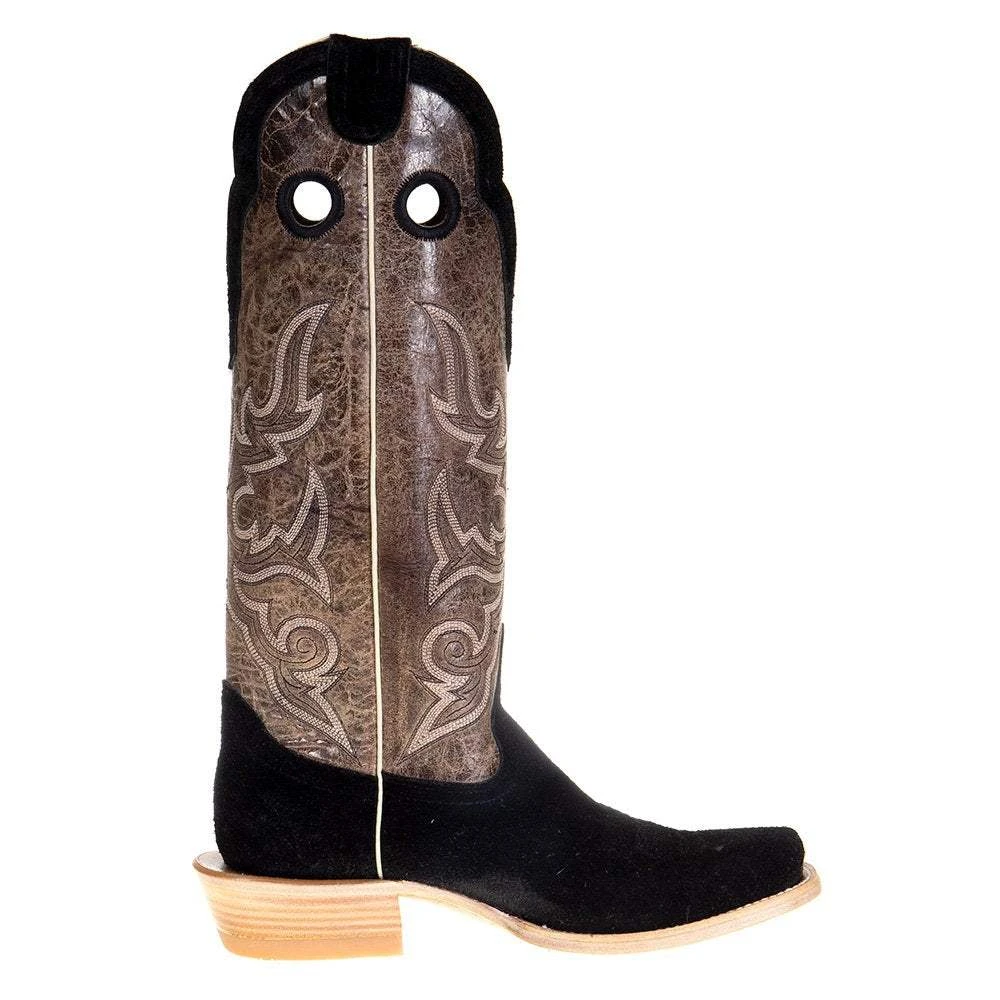 Hondo Enterprises Inc Men's Black Rough Out Pull Up 16in. Brown Crater Top Square Toe Boot 7 Hondo Enterprises Inc Men's Black Rough Out Pull Up 16in. Brown Crater Top Square Toe Boot - Image 5