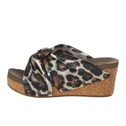 Corkys Footwear Women`s Corky's Cheerful Gold Cheetah Wedge -Western Cowboy Equipment 30 5394 GOLDCHEETAH 3