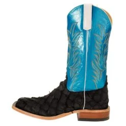 Anderson Bean Men's Matte Black Bass Boots 13in. Blue Luster Top Boot 9 Anderson Bean Men's Matte Black Bass Boots 13in. Blue Luster Top Boot -Western Cowboy Equipment 323501 2