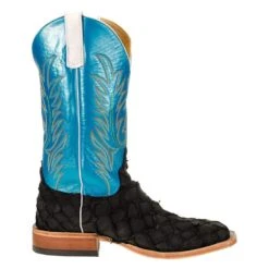 Anderson Bean Men's Matte Black Bass Boots 13in. Blue Luster Top Boot 11 Anderson Bean Men's Matte Black Bass Boots 13in. Blue Luster Top Boot -Western Cowboy Equipment 323501 4