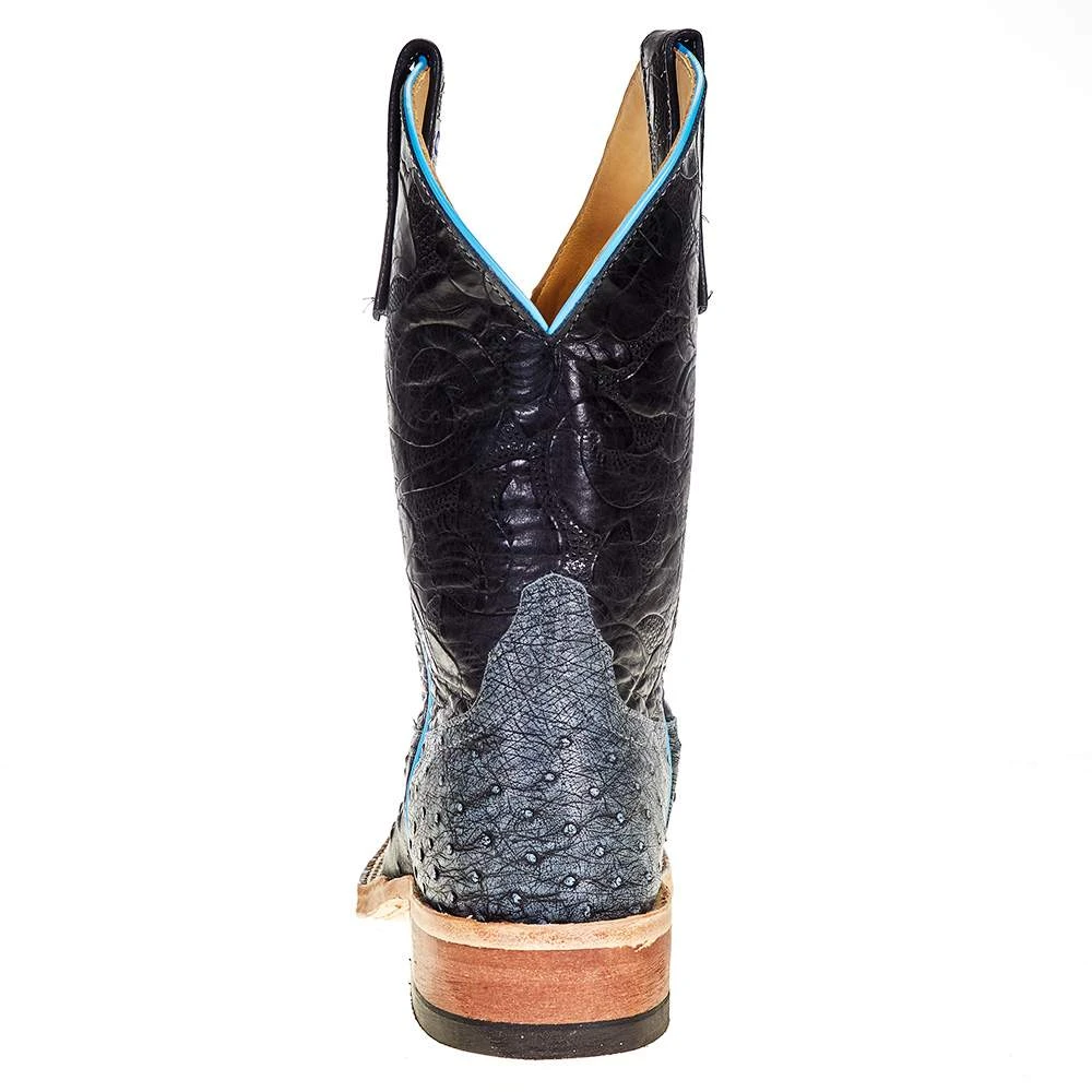 Anderson Bean Women's Denim Full Quill Ostrich 10 In. Black Embossed Top Cowgirl Boot 6 Anderson Bean Women's Denim Full Quill Ostrich 10 In. Black Embossed Top Cowgirl Boot - Image 4