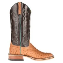 Anderson Bean NRS Ride Ready Women's Cognac Mad Dog Full Quill Ostrich Boots -Western Cowboy Equipment 4076M 4