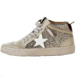 Shu Shop Ladies Gold Glitter Paulina High Top Casual Shoe -Western Cowboy Equipment 529 714 03