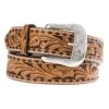 Western Fashion Men's Twisted X Tan Floral Brown Buckstitch Belt -Western Cowboy Equipment 76401 default l