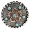 Augus Silversmiths Llc Copper Flower With Turquoise Stone And Crystal 1 1/2 Inch Concho 2 Augus Silversmiths Llc Copper Flower With Turquoise Stone And Crystal 1 1/2 Inch Concho -Western Cowboy Equipment 82512 default l