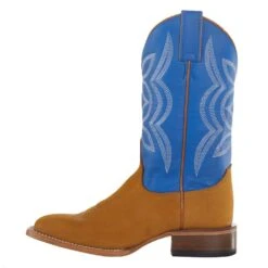 Justin Boots Women's Hayes Tan 11` Blue Square Toe Boot -Western Cowboy Equipment JP2601 3