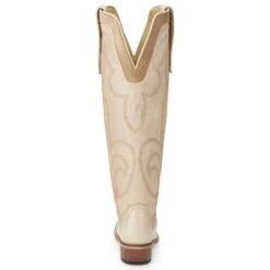 Justin Boots Women's Vintage Verlie Vanilla 17 In Top Round Toe Cowgirl Boot -Western Cowboy Equipment JST 006 VN4475