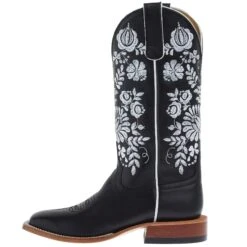 Macie Bean Women`s Black Eyed Susan Black Water Top Boot -Western Cowboy Equipment M9166 03