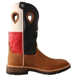 Twisted X Menin.s Light Brown 12in. Texas Flag Soft Toe Work Boot -Western Cowboy Equipment MXB0007 4