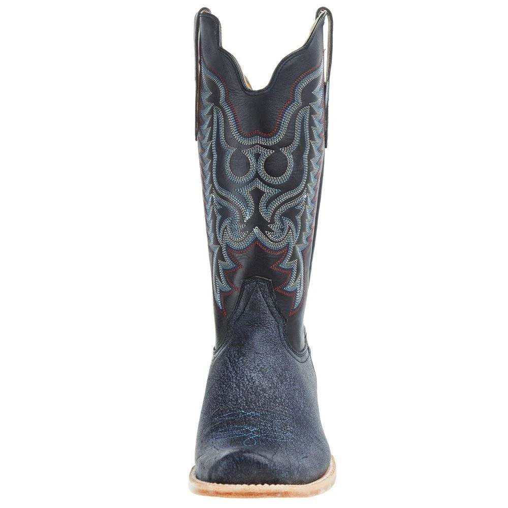 R Watson Boots Men`s Blue Cape Buffalo 13in Midnight Blue Sinatra Cowhide Top Boot 4 R Watson Boots Men`s Blue Cape Buffalo 13in Midnight Blue Sinatra Cowhide Top Boot - Image 2
