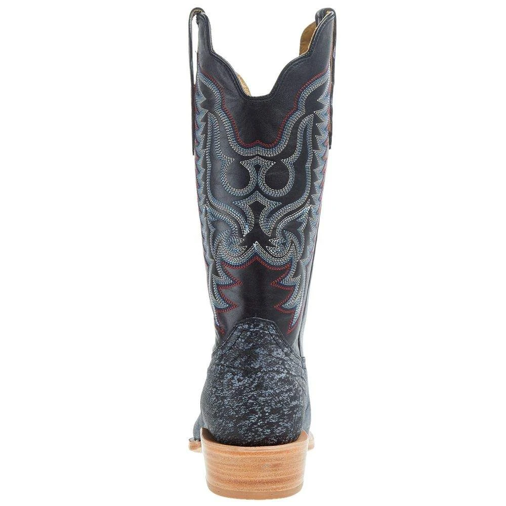 R Watson Boots Men`s Blue Cape Buffalo 13in Midnight Blue Sinatra Cowhide Top Boot 6 R Watson Boots Men`s Blue Cape Buffalo 13in Midnight Blue Sinatra Cowhide Top Boot - Image 4