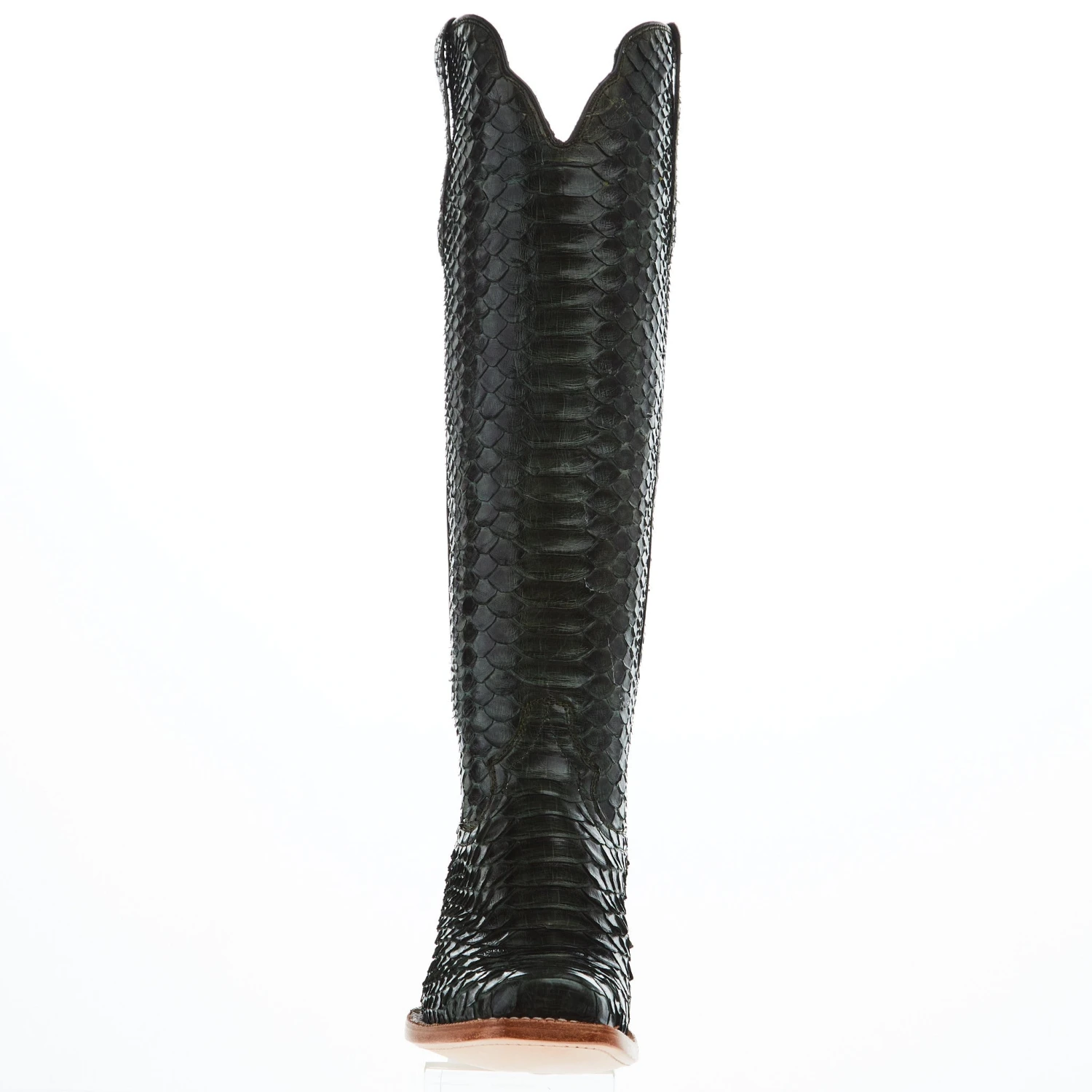 R Watson Boots Women's Dark Green Python 17 In Top Cowgirl Boot 4 R Watson Boots Women's Dark Green Python 17 In Top Cowgirl Boot - Image 2